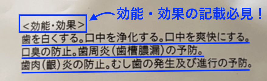 効果効能を必ず確認してから購入すること